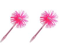 Tinc - Stylo à Bille Lumineux Fuzzy Guy - Accessoire de Papeterie avec Tête Scintillante et Encre Bleue - Fourniture Scolaire Amusante pour Enfant - Pratique pour Cadeaux et Fêtes - Rose (Lot de 2)