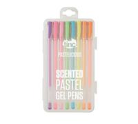 Tinc - Stylos Gel Pastel Parfumés Pastelicious - Lot de 8 Couleurs Douces avec Encre Liquide Fluide - Accessoire de Papeterie Créative pour Dessin et École - Étui de Transport - Pastel - Lot de 8