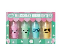 Tinc, Stylos Surligneurs, Forme Milkshake pour Enfants, Couleurs Vives, Lot de Quatre, Jaune, Vert, Bleu et Rose, Idéal pour École et devoirs, Accessoires Créatifs et Ludiques