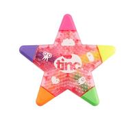 Tinc Surligneur 5 en 1 en forme d'étoile multicolore pour enfants | pour une utilisation à l'école et aux devoirs - 5 couleurs amusantes dans un stylo - Surligneur en rose, orange, vert, jaune, violet