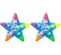 Tinc - Surligneur Etoile Multicolore, Couleur Rose, Orange, Vert, Jaune, Violet, Idéal pour le Bureau, l'Ecole ou la Maison, Accessoire de Papeterie Pratique (Lot de 2)