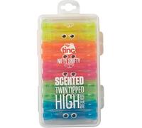 Tinc - Surligneurs Parfumés Nifty Snifty à Double Pointe - Coffret de 10 Pièces de Marqueurs avec Pointes Large et Fine - Papeterie Créative avec Étui de Rangement - Multicolore - Lot de 10
