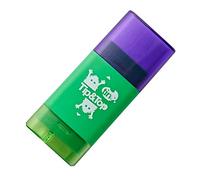 Tinc TIPTOPGR Gomme et taille-crayon | Double gomme en caoutchouc 2 en 1 pour fournitures scolaires - Vert et violet, taille unique