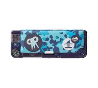 Tinc Trousse d'école à Compartiment Pop-Out - Bleu, Comprend Un Crayon avec Une Gomme, Un Stylo à Bille et Une règle de 15 cm - Compartiments Secrets avec Bouton Poussoir, Taille Unique (SNPCCAMT)