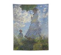 TINCHEW Tapisserie murale représentant une femme avec un parasol - Jardin Claude Monet - 76,2 x 101,6 cm