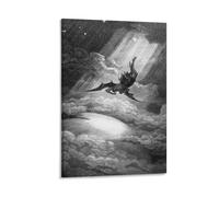 TINCHEW The Fall of Satan - Poster imprimé Gustave Dore - Décoration murale - Cadeau pour chambre à coucher, salon - 20 x 30 cm