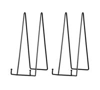 Tincogo Chevalets Porte-Assiette en Métal - Support de Table pour Grandes Assiettes Décoratives - Présentoir pour Plaques, Tableaux, Livres de Recettes ou Art - Lot de 2 - Hauteur 30,5 cm - Noir