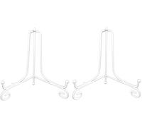 Tincogo Lot de 2 Blanche Métal chevalets Porte Assiette Présentoirs Décoratifs en Pour Photo, Cadres Pour Image, Livres de cuisine, Assiettes décoratives, Tableaux et pièces d’art,10 pouces