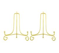 Tincogo Lot de 2 Or Métal chevalets Porte Assiette Présentoirs Décoratifs en Pour Photo, Cadres Pour Image, Livres de cuisine, Assiettes décoratives, Tableaux et pièces d’art,6 pouces