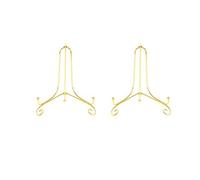 Tincogo Lot de 2 Or Métal chevalets Porte Assiette Présentoirs Décoratifs en pour Photo, Cadres pour Image, Livres de Cuisine, Assiettes décoratives, Tableaux et pièces d’Art,4 Pouces