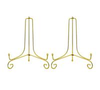 Tincogo Lot de 2 Or Métal chevalets Porte Assiette Présentoirs Décoratifs en Pour Photo, Cadres Pour Image, Livres de cuisine, Assiettes décoratives, Tableaux et pièces d’art,8 pouces