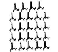 Tincogo Mini Supports d'Affichage en Plastique - Lot de 24 Petits Chevalets Présentoirs pour Cartes, Photos et Biscuits - Hauteur 7,5 cm (3 pouces) - Noir