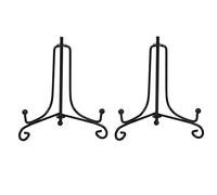 Tincogo Petits Chevalets Décoratifs en Métal - Lot de 2 Présentoirs pour Photos, Cartes, Numéros de Table et Mini Toiles - 10,5 cm - Noir
