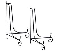 Tincogo Support pour Grandes Assiettes Décoratives - Lot de 2 Chevalets Noirs en Fer pour Cadres Photo, Plaques et Tableaux - Présentoir 17 Pouces (Hauteur 43 cm) pour Objets d’Art