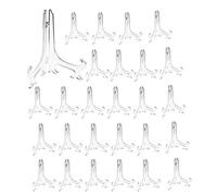 Tincogo Supports pour Assiettes en Plastique - Lot de 24 Chevalets Présentoirs pour Assiettes Décoratives, Cadres Photos et Plaques - Hauteur 14,5 cm (6 pouces) - Transparent