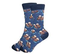 Tindo Chaussettes colorées avec motif, chaussettes amusantes et folles, pour hommes et femmes, chaussettes cadeau unisexe, taille unique, 36-43, chaussettes Crew Socks 1 paire., Lontra, 36-43