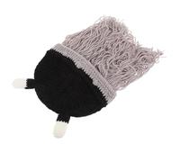TINEASUR 1 Pc Chapeau Barbu Couvre-chef à Grosse Barbe Couvre-chef En Corne De Boeuf Chapeau Viking Barbe Courte Chapeau De Cosplay Casque En Corne De Bovin Couvre-chef Cosplay Fil Grey