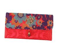 TINEASUR 1 Pc enveloppe Rouge brodée enveloppe Rouge 2022 Porte-Monnaie en Soie Pochette à Monnaie Carte Pochette Surprise Sachet Surprise Bourse d' de Rangement portatif Chiffon