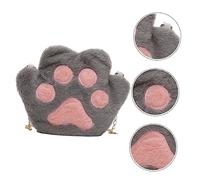 TINEASUR 1 Pc Ours Sacs Mignons Petite Trousse De Maquillage Cosmétique Hobo Poche Polochon Collation Goth Articles De Toilette Bourse Souffleur Saccoche Bandouilliere Grey Peluche