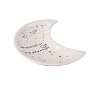 TINEASUR 1 Pc Plateau De Bijoux De Lune Plateau De Maintien De Cosmétiques De Commode Souviens-toi Que Je T'aime Maman De Bijoux Porte-gâteau Collier Maman Céramique Blanche