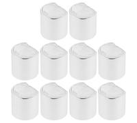 TINEASUR 10 Bouchons de Bouteille à Pompe Argentés en Plastique, Résistants aux Chocs et Étanches, Compatibles Bouteilles de Shampoing et Gel, Lot de 10 Pièces Pratiques