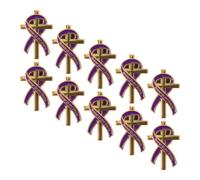 TINEASUR 10 Pièces Épingles Ruban Commémoratif Croix Chrétienne pour Funérailles Broche de Souvenir Sûre et Polyvalente pour Costume Vêtements et Accessoires