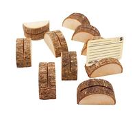 TINEASUR 10 Pièces Titulaire d'affaires De Bureau Cartes De Présentation Titulaire De La Carte Grands Porte-numéros De Table Mini avec Support Cartes De Tarot Vierges Mariage en Bois Brown