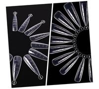 TINEASUR 100 pièces Plaques Ongles Blanches avec Échelle Extensions Légères et Durables Accessoires Nail Art pour Manucure Professionnelle et Usage Maison