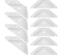 TINEASUR 12 Équerres D’Angle Triangulaires Blanches Petites Supports de Fixation pour Armoires Acier Épais Fixation 3 Côtés Angle Droit 90° pour Étagères et Meubles Suspendus Usage