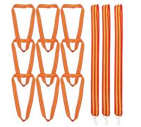 TINEASUR 12 Rubans Porte-médailles aux Trois Couleurs Rouge Blanc Bleu avec Crochet Triangulaire, Lanières Sportives de Récompense en Fil D’or Cousu, Lot de 12 Pièces pour Compétitions