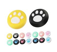 TINEASUR 16pièces Joystick Caps Avec Motif Patte De Chat Silicone Antidérapant Protections Analogiques Durables Pour Manette Switch Accessoires Switch Capuchons Poignée Pouce