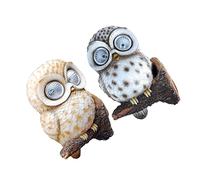 TINEASUR 2 Pièces chouette de simulation lumières LED hibou lampes solaires jardin extérieur oiseau de plein air lumière led feux led ornement de lampe solaire lumière artisanale en résine