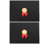 TINEASUR 2 Pièces Couverture Élégante pour Remise de Diplôme en Carton Noir Design à Trois Plis, Protège Documents et Présente Certificats pour Usage à Domicile Bureau