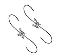 TINEASUR 2 Pièces Crochet en Fer forgé cintres de Pot de Plante Support de Pot de Fleurs Mural Crochet de Levage hamecon Drop Shot Crochet Mural végétal Cintre de jardinière en Fer Black