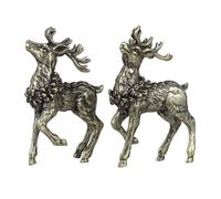 TINEASUR 2 Pièces Décor De Cerf Solide Décorations Vaches De Cerf De Noël à L'intérieur Teckel Sifflet De La Mort Artistique Mer Trousse Petit Cloche Chic Saut Étain Bois