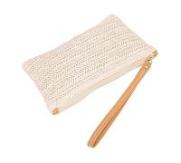 TINEASUR 2 Pièces en Paille De Filles Titulaire du Changement Pochette à Langer Polyvalente à Monnaie Sacs à Main D'été pour Femmes Sacs à Main Filles Change De Cuir Beige