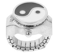 TINEASUR 2 Pièces montre bague disque yin yang bague rétro montre numérique pour hommes ronde s numériques pour hommes bijoux a attention au style e Métal