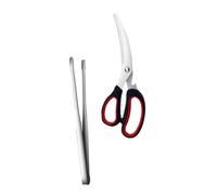 TINEASUR 2 pièces Pinces Barbecue INOX Ciseaux et Pinces de Cuisine Ergonomiques Antidérapantes pour Grillades Ustensiles Polyvalents pour Viande et Aliments Accessoires Barbecue