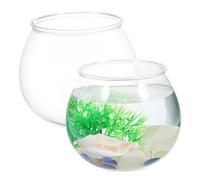 TINEASUR 2pièces Aquarium Rond Transparent pour Petits Poissons Vase Décoratif pour Hydroponie Et Propagation De Plantes
