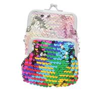 TINEASUR 2pièces Porte-Monnaie Sequins pour Femmes Et Filles Pochette avec Fermeture à Clip Lot