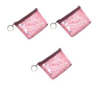 TINEASUR 3 Pièces à Monnaie Filles Sacs à Main pour Femmes Pochette colorée Sacs à Main clairs Sachet Zip Pochette zippée sachets Zip Portefeuille Porte-Monnaie Femme Porte-Monnaie PVC