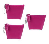 TINEASUR 3 Pièces Trousse de Toilette de Voyage Porte-Monnaie Trousse de Maquillage pour à Main feminicene Pochettes Pouch Trousse de Maquillage à Fermeture éclair Poche en Cuir Rosy