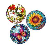 TINEASUR 3pièces Autocollants De Vitrail Anti-collision Pour Fenêtres Décalcomanies Statiques Pour Protéger Les Oiseaux Stickers Décoratifs Pour Vitres Et Portes