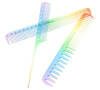 TINEASUR 3pièces Peigne de Coiffeur Coloré Ergonomique Transparent Set Multifonction pour Salon Démêlage Doux Coiffure Professionnelle Unisexe
