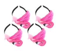 TINEASUR 4pièces -tête Flamant Hawaïen Bandeaux Pour Cheveux De Fête Tropicale Set De Accessoires Pour Femmes Et Décoration Pour Soirées à Thème