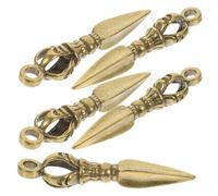 TINEASUR 5 pièces Lot de Pendentifs Vajra Laiton Massif Ornement Antique pour Porte-clés DIY Décoration Feng Shui et Chic Accessoire Artisanal Cadeau Noël