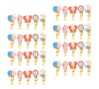 TINEASUR 50pcs Mini Pinces à Photos en Bois d'animaux, Clips de Mémo Faciles à Utiliser pour Cartes Postales, Maison Loisirs Créatifs