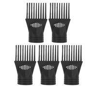 TINEASUR 5pcs Accessoire Peigne Plastique pour Sèche-cheveux Noir, Protection Douce, Polyvalence Professionnelle, Coiffure Bou Usage Quotidien en Salon