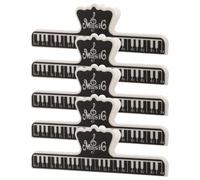 TINEASUR 5pcs Clip de Partition de Musique en Abs Noir, Design Classique Forte Prise, Support Polyvalent pour Feuilles et Documents des Musiciens