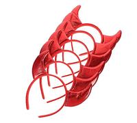 TINEASUR 6 pièces Diadème Fantaisie Corne de Démon Rouge à Paillettes de Accessoires pour Déguisement Halloween et Cosplay pour Fêtes et